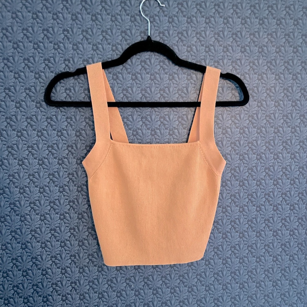 Zara Crop Top Size Medium Peach Summer Colour Casual Beach Vacation Solid 10/10